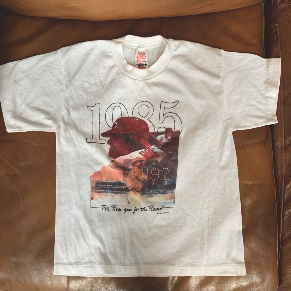 Vintage Pete Rose 1985 record t shirt
